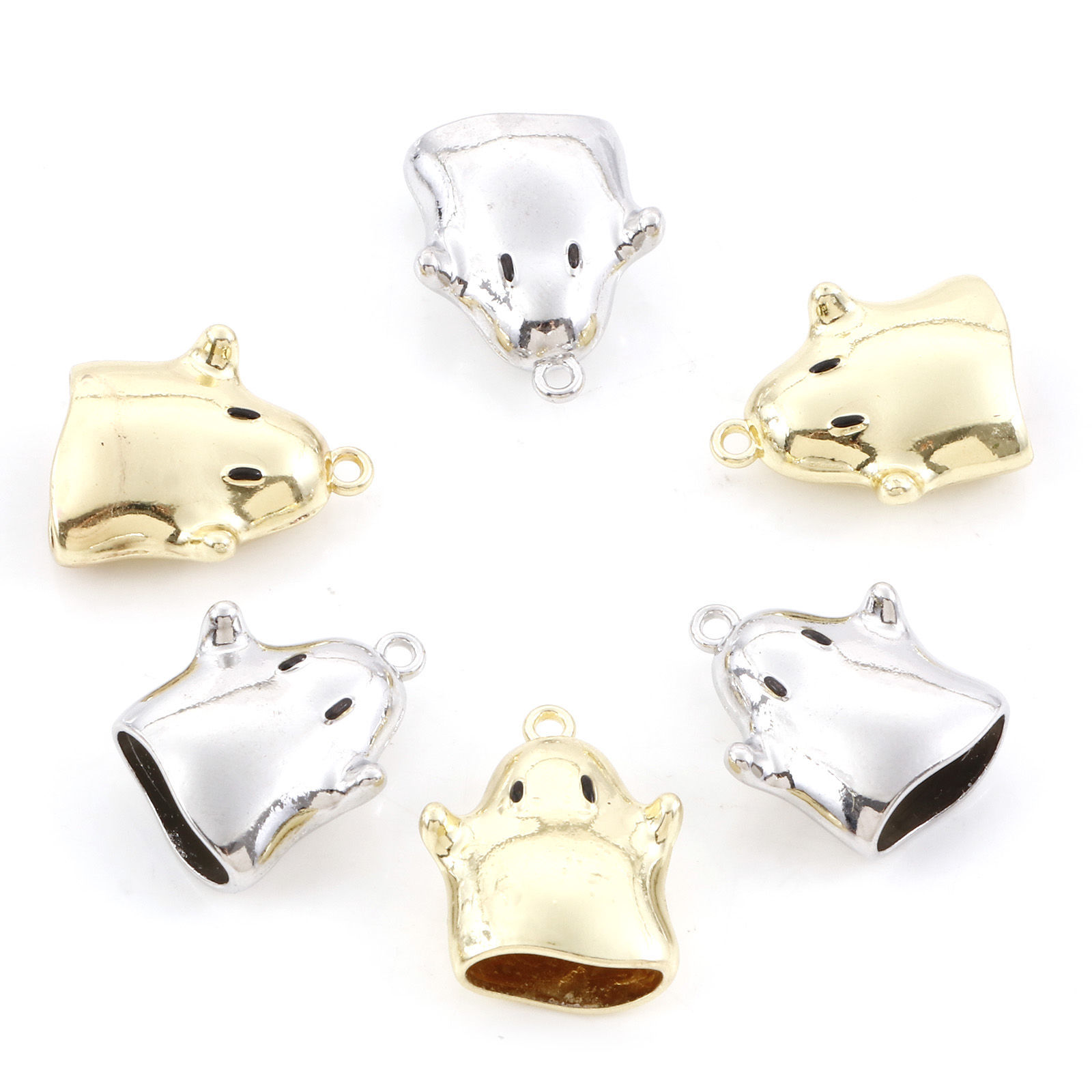 Picture of Zinc Based Alloy Charms Multicolor Halloween Ghost 21mm x 17.5mm