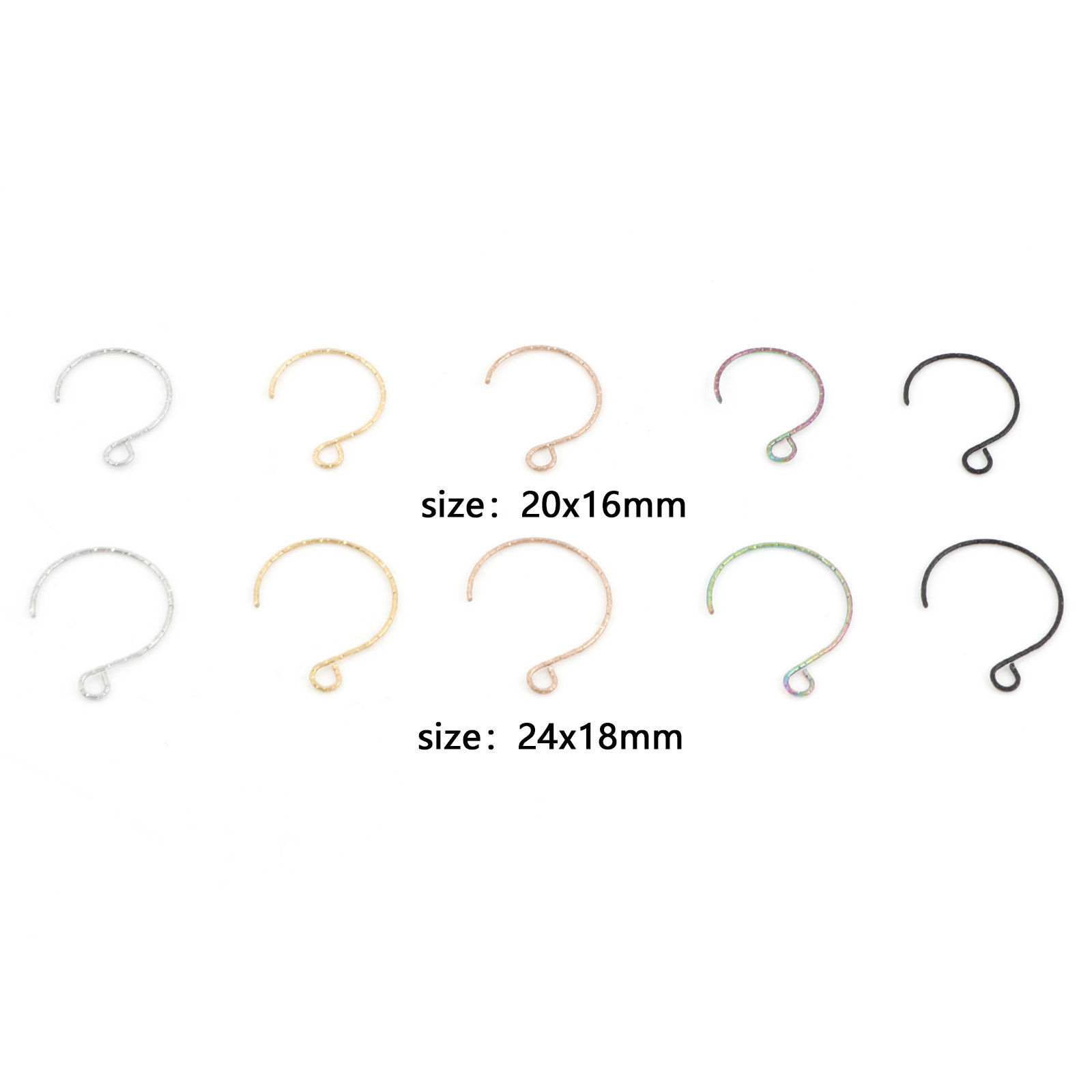 Image de Boucles d'Oreilles Crochets en 316 Acier Inoxydable Multicolore 10 Pcs