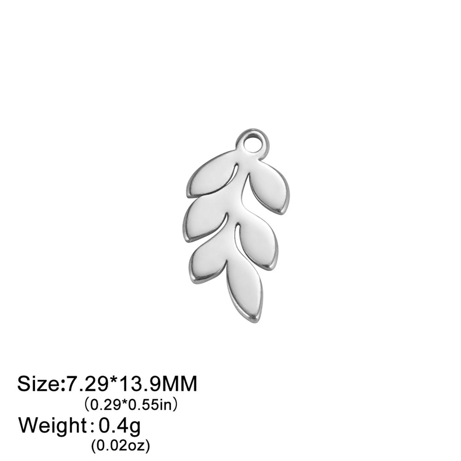 Bild von 304 Edelstahl Charms Blätter Bunt 7.3mm x 14mm, 2 Stück