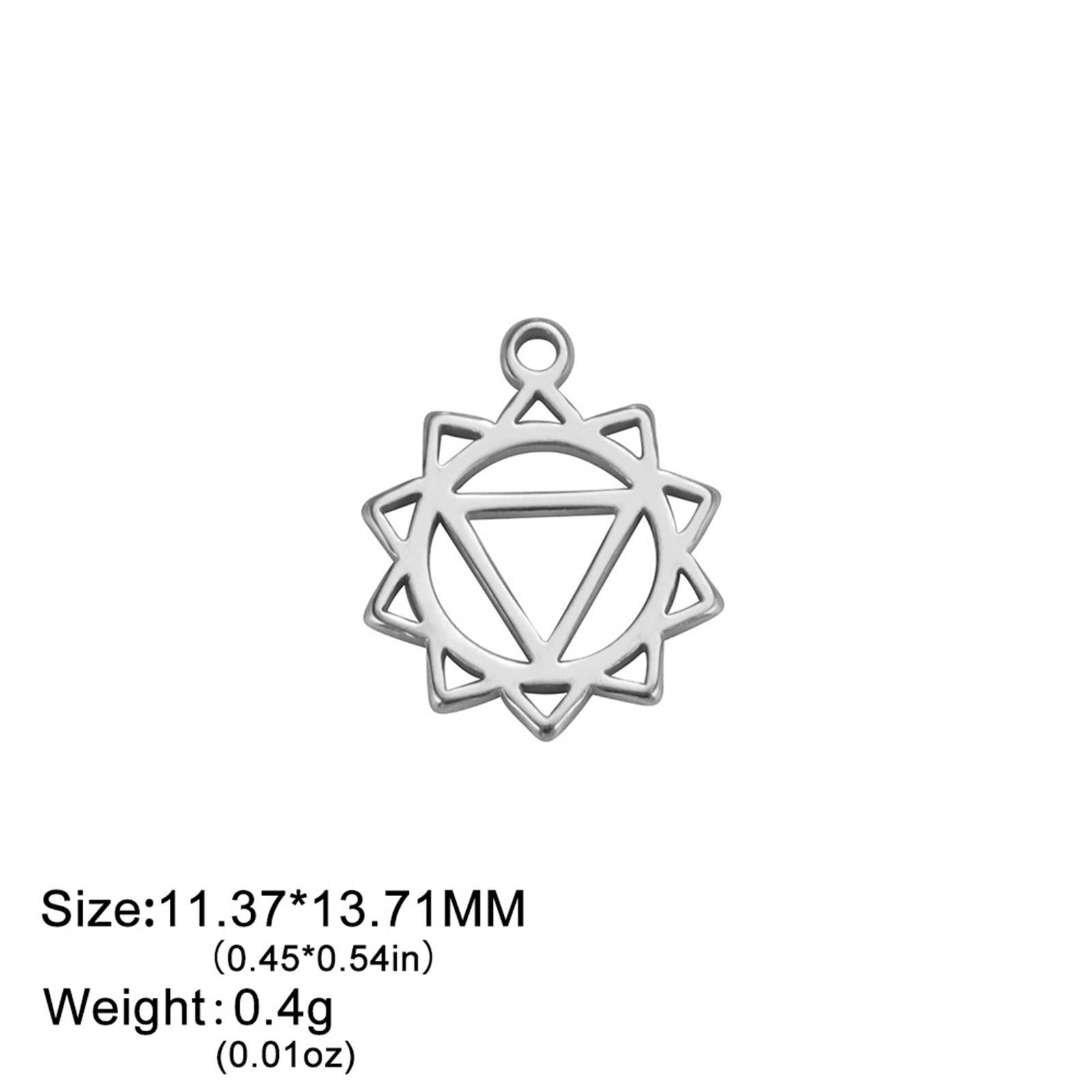 304ステンレス鋼 チャーム ヨガ 多色 11.5mm x 14mm、 2 個 の画像