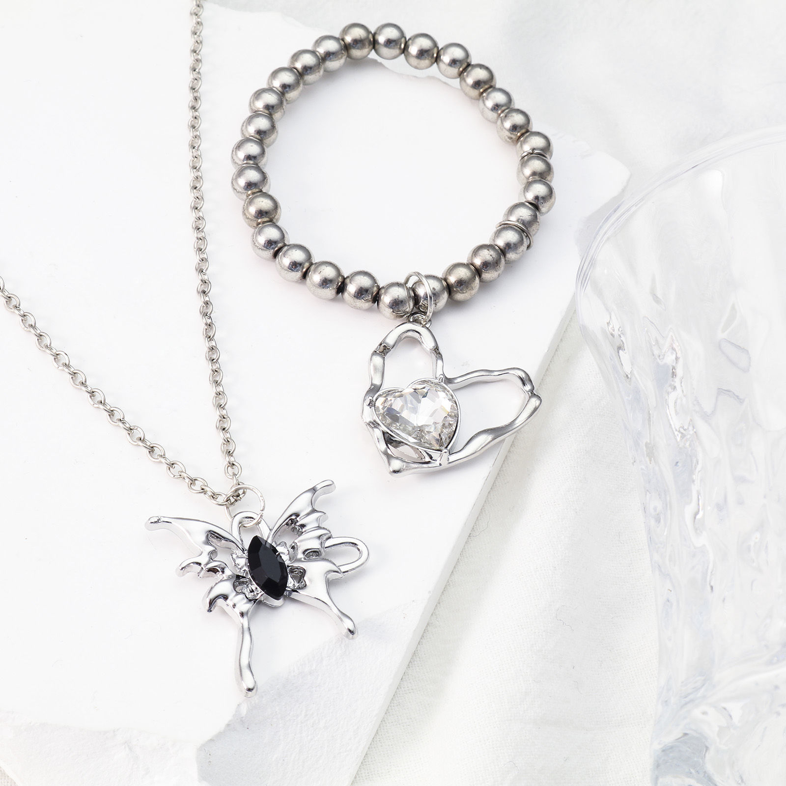 Picture of Zinc Based Alloy Pendants Silver Tone Heart Star