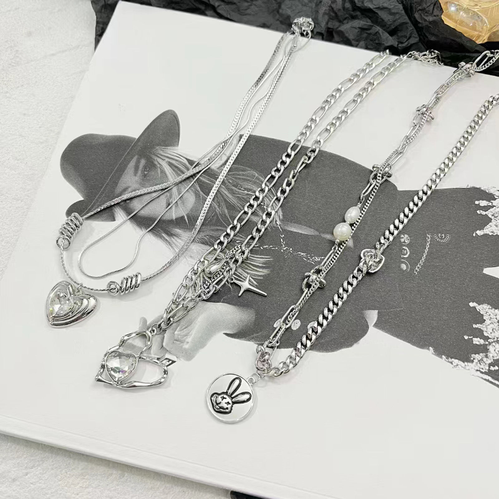 Picture of Zinc Based Alloy Pendants Silver Tone Heart Star
