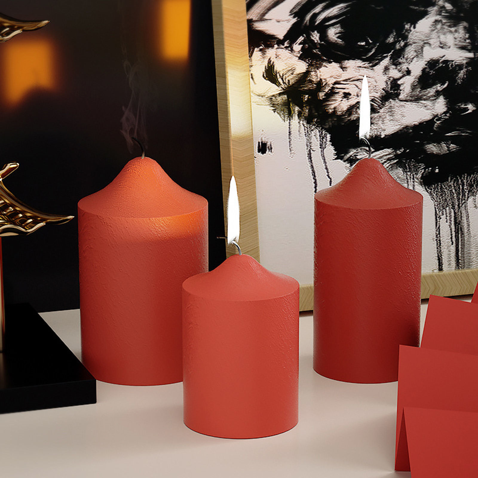 Picture of Silicone Resin Mold For Candle Soap DIY Making Cylinder White