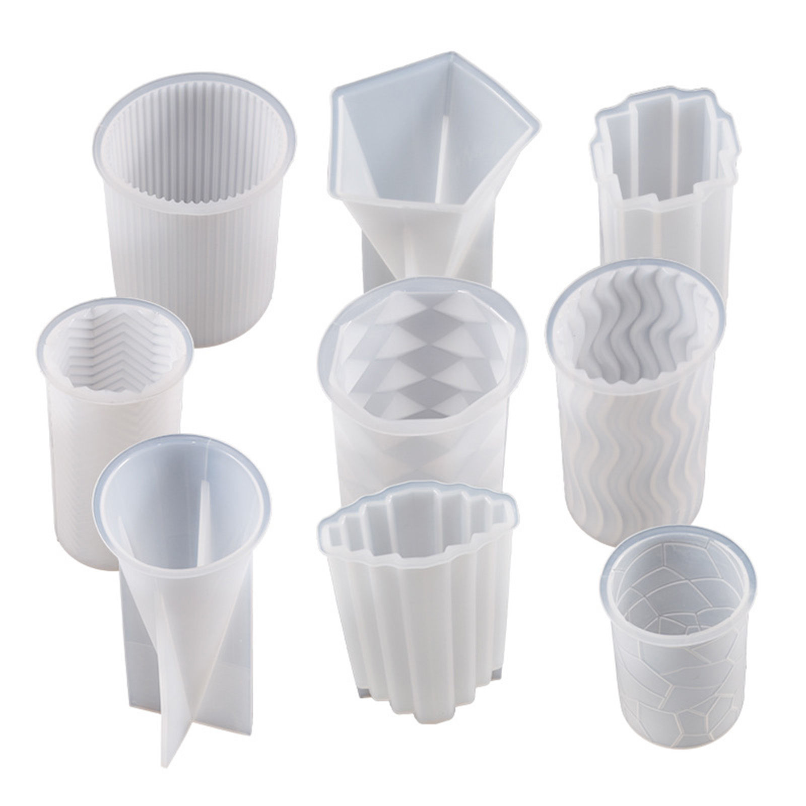 Picture of Silicone Resin Mold For Candle Soap DIY Making Cylinder White