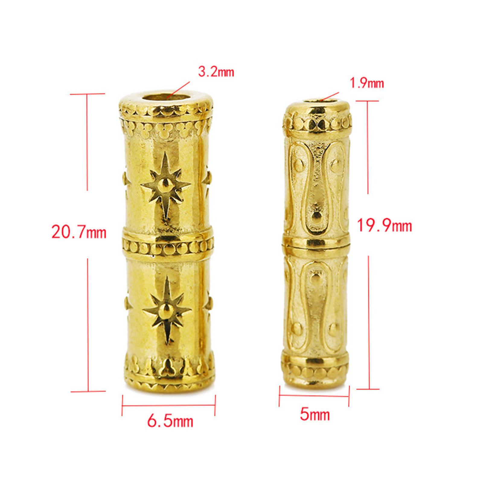 Picture of 304 Stainless Steel Beads For DIY Jewelry Making Bamboo-shaped Gold Plated