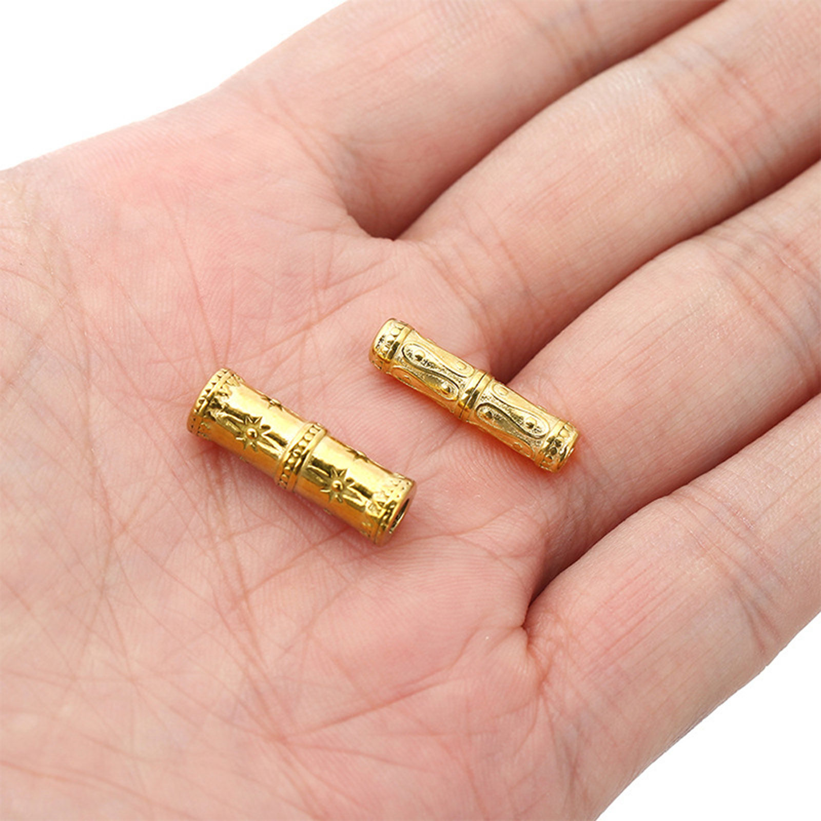 Picture of 304 Stainless Steel Beads For DIY Jewelry Making Bamboo-shaped Gold Plated