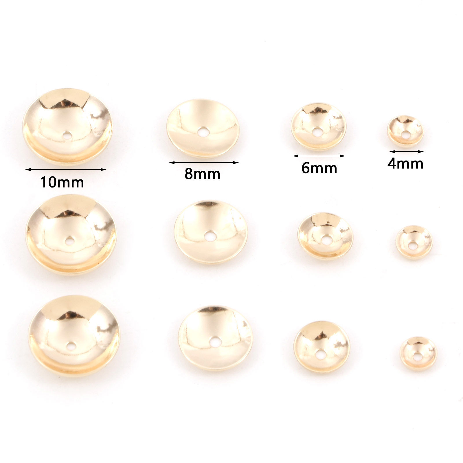 Picture of Brass Beads Caps Round 18K Real Gold Plated