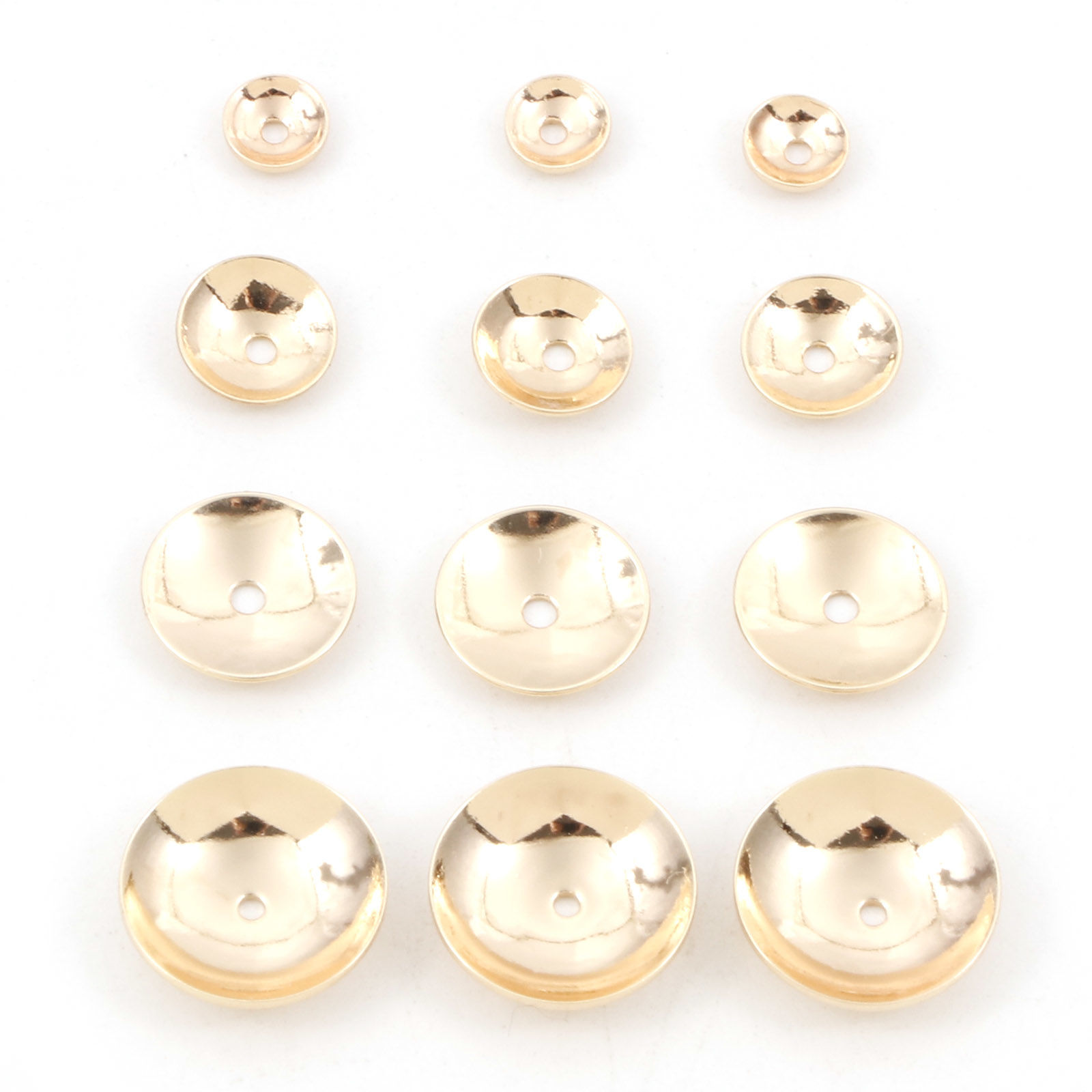 Picture of Brass Beads Caps Round 18K Real Gold Plated