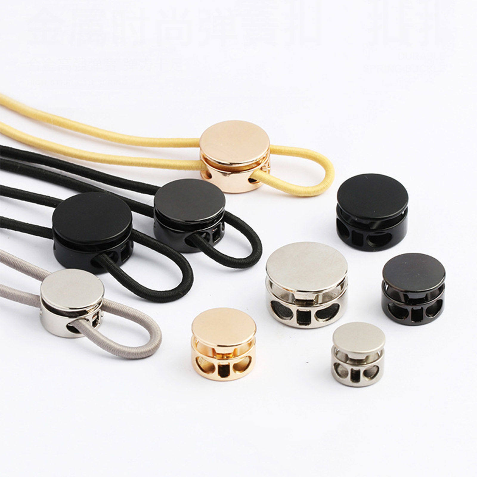 Image de Arrêt Cordon en Alliage Rond Multicolore Réglable 5 Pcs