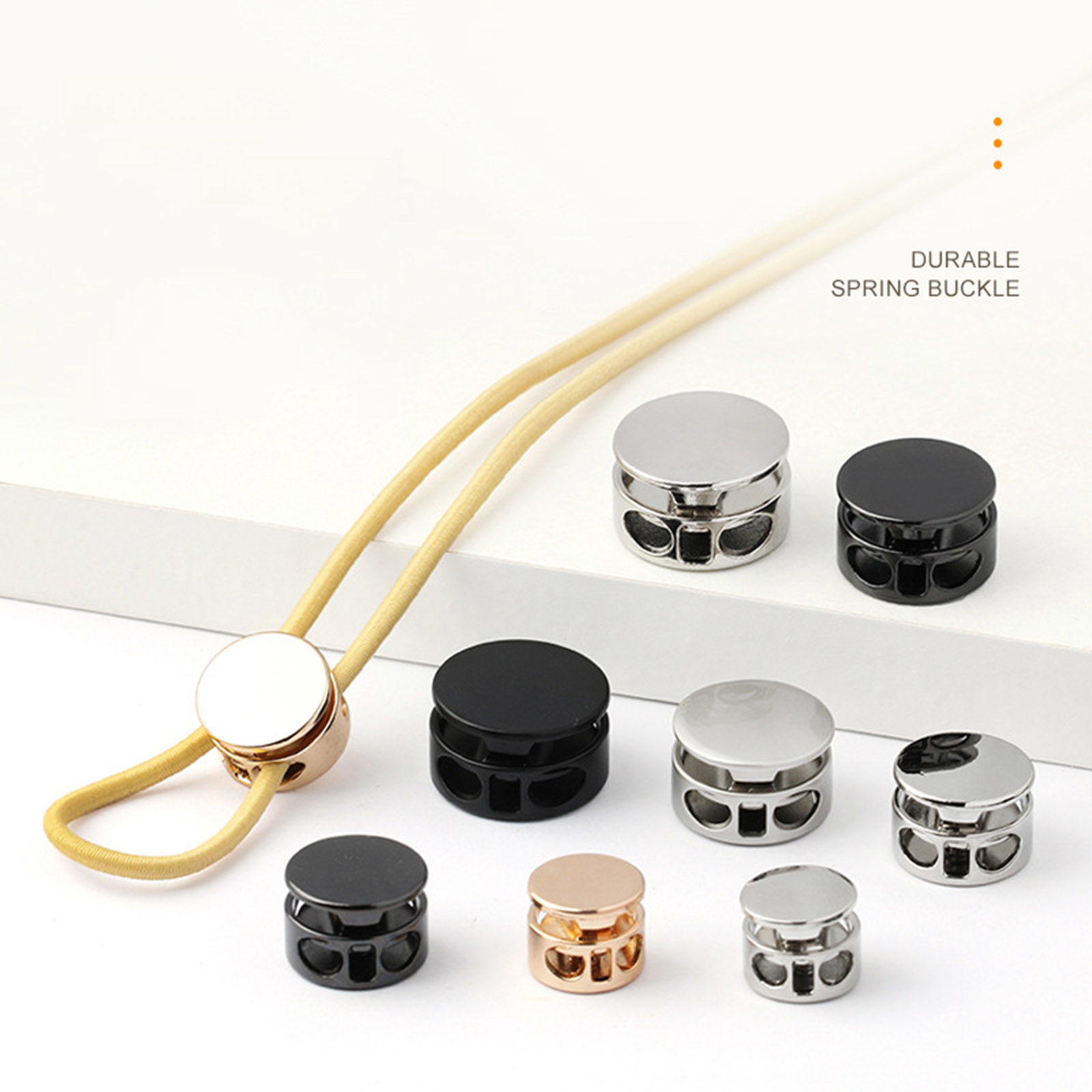 Image de Arrêt Cordon en Alliage Rond Multicolore Réglable 5 Pcs