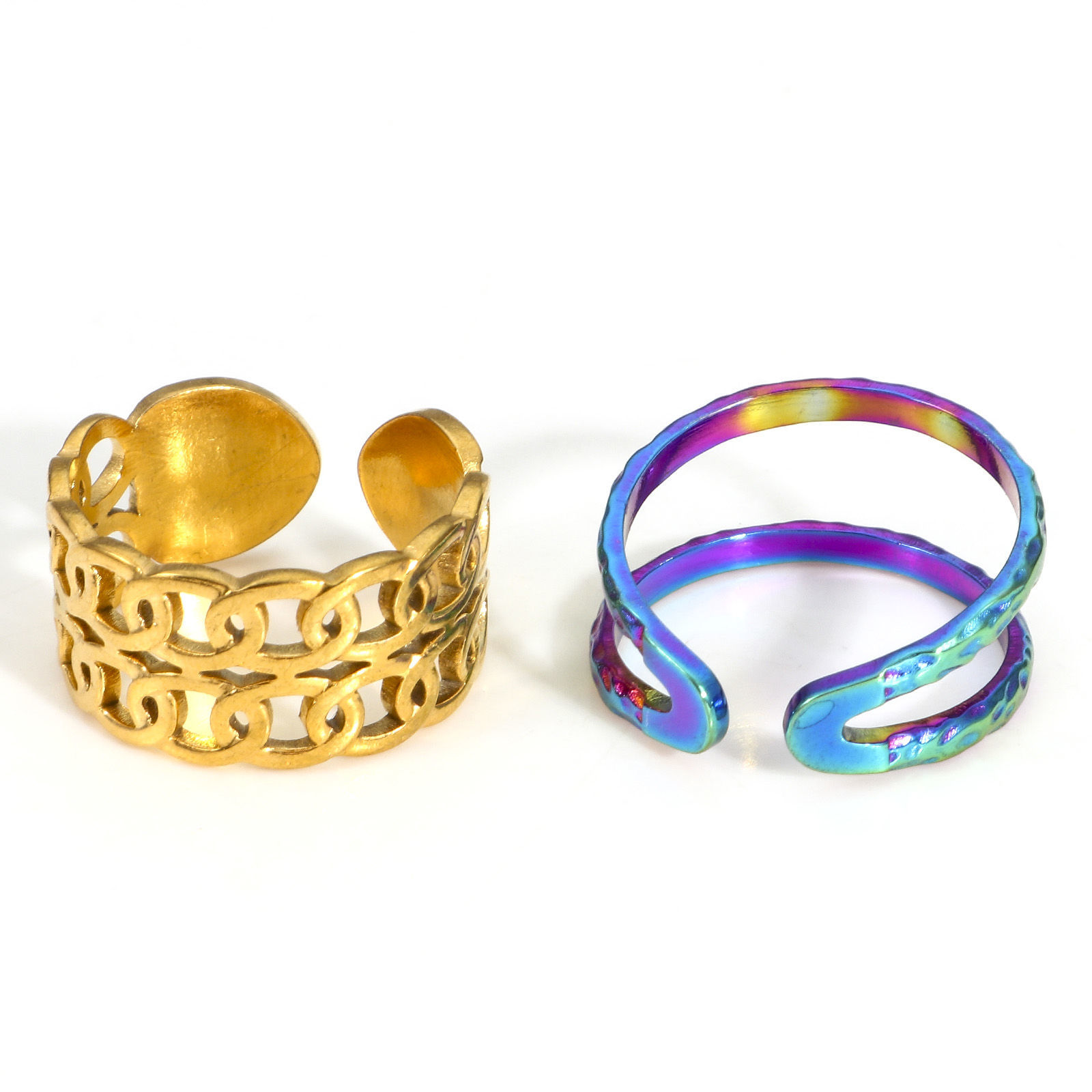Picture of Eco-friendly 304 Stainless Steel Open Rings Multicolor