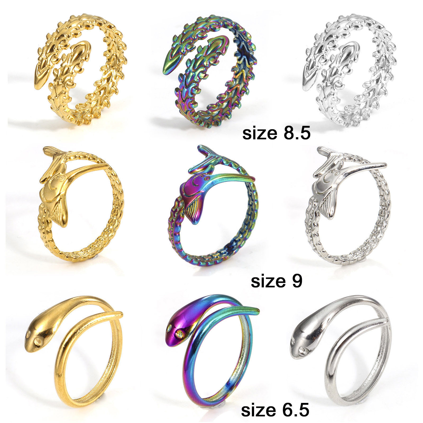 Picture of Eco-friendly 304 Stainless Steel Open Rings Multicolor
