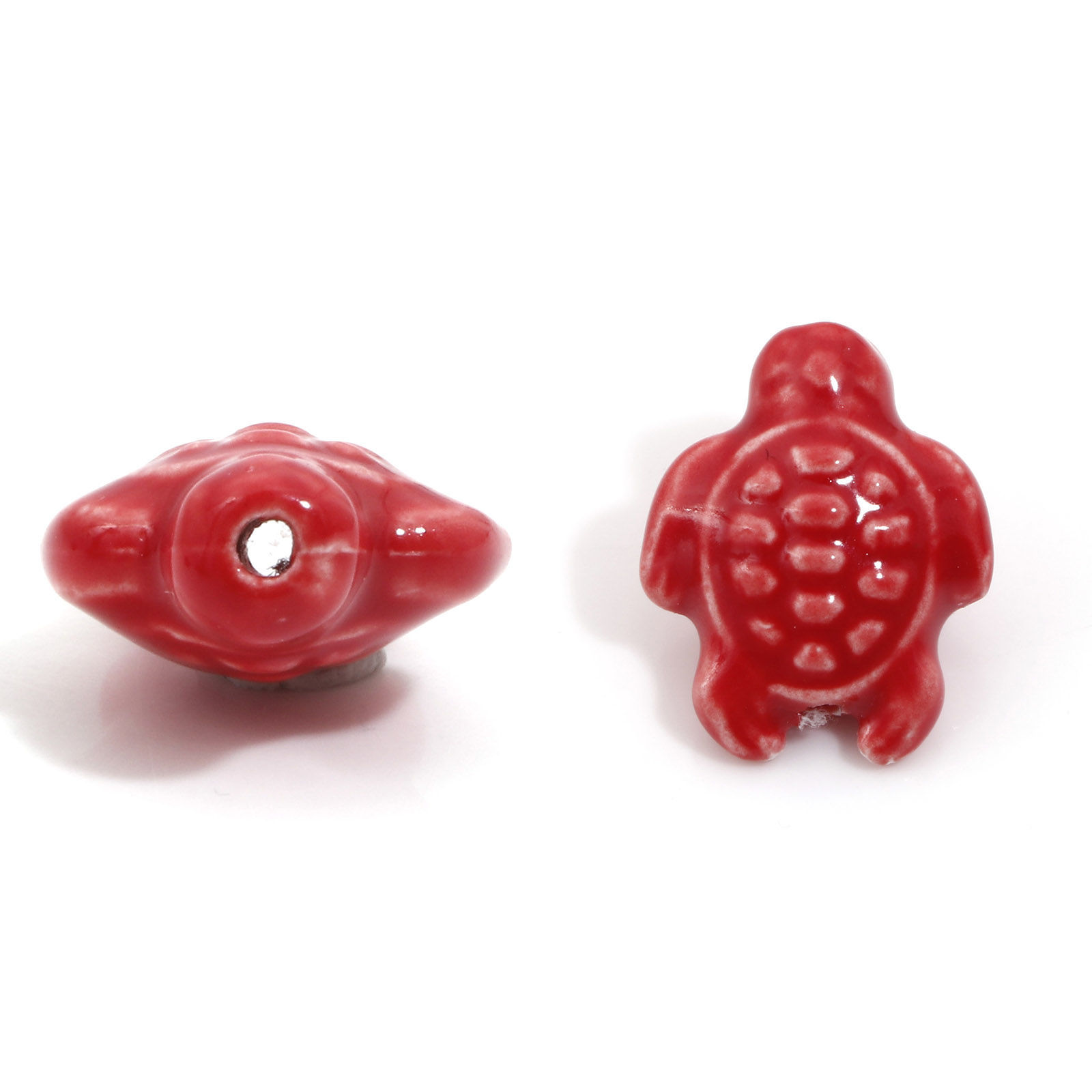 Picture of Ceramic Ocean Jewelry Beads For DIY Jewelry Making Sea Turtle Animal Multicolor Dyed About 18mm x 15mm