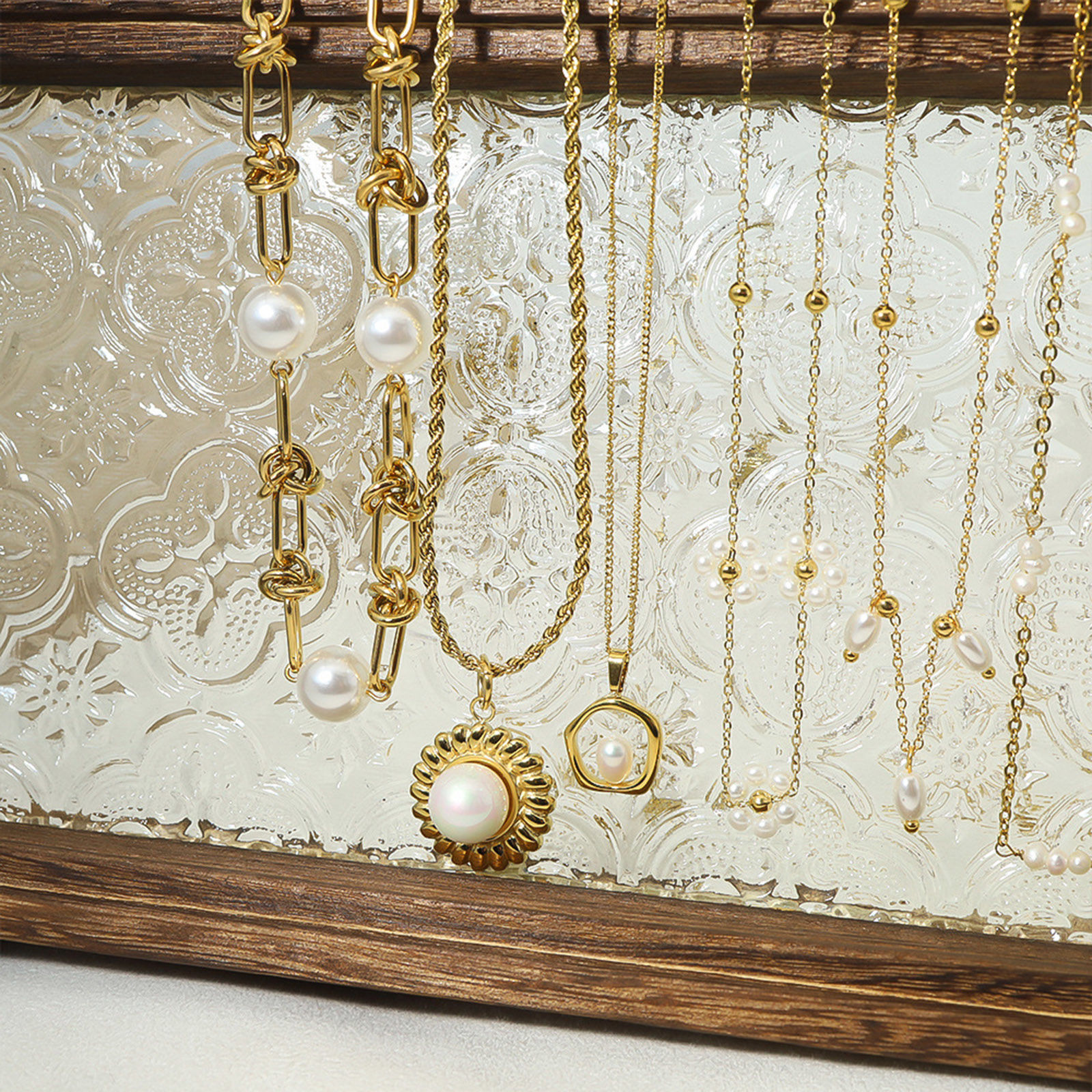 Imagen de Respetuoso del Medio Ambiente 304 Acero Inoxidable Estilo Ins Cadenas Collares 18k Chapado en Oro Imitación de perla 1 Unidad