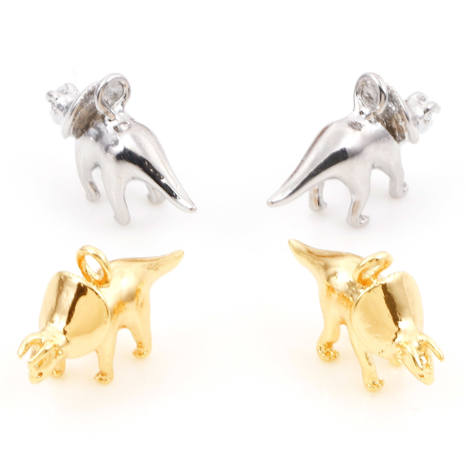 Picture of Brass Charms Real Gold Plated Dinosaur Animal 3D 16mm x 10mm