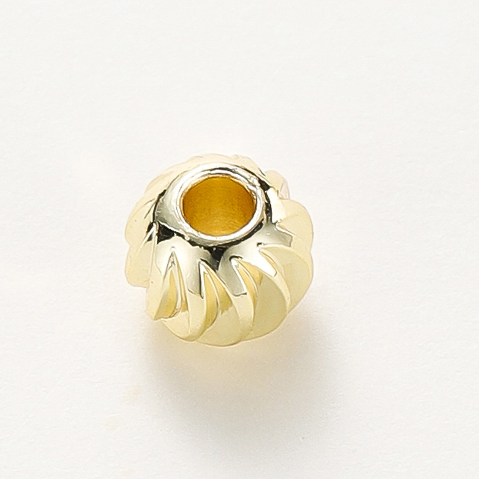 Picture of Brass Spacer Beads For DIY Bracelet Jewelry Making Findings Real Gold Plated Round Engraving