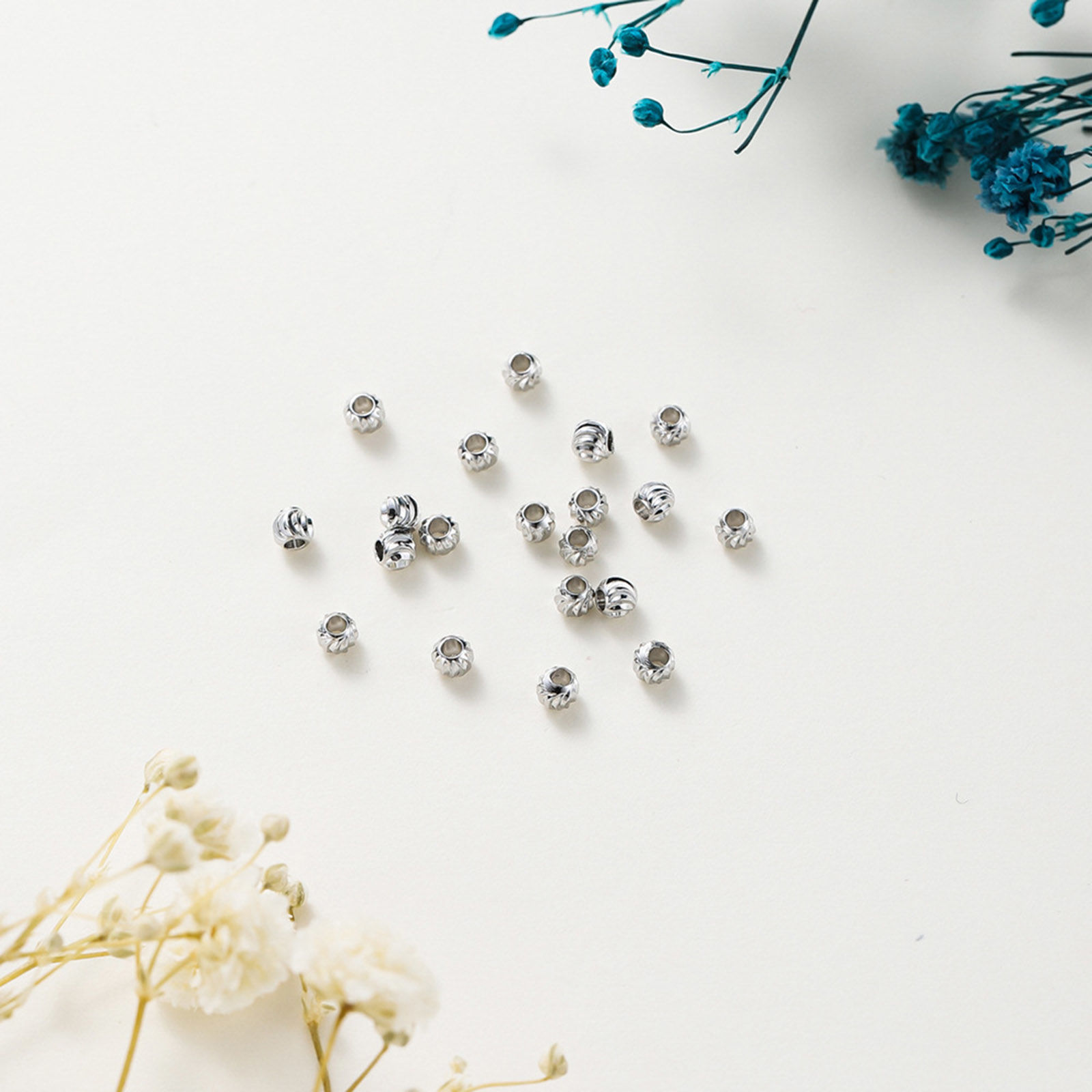 Picture of Brass Spacer Beads For DIY Bracelet Jewelry Making Findings Real Gold Plated Round Engraving