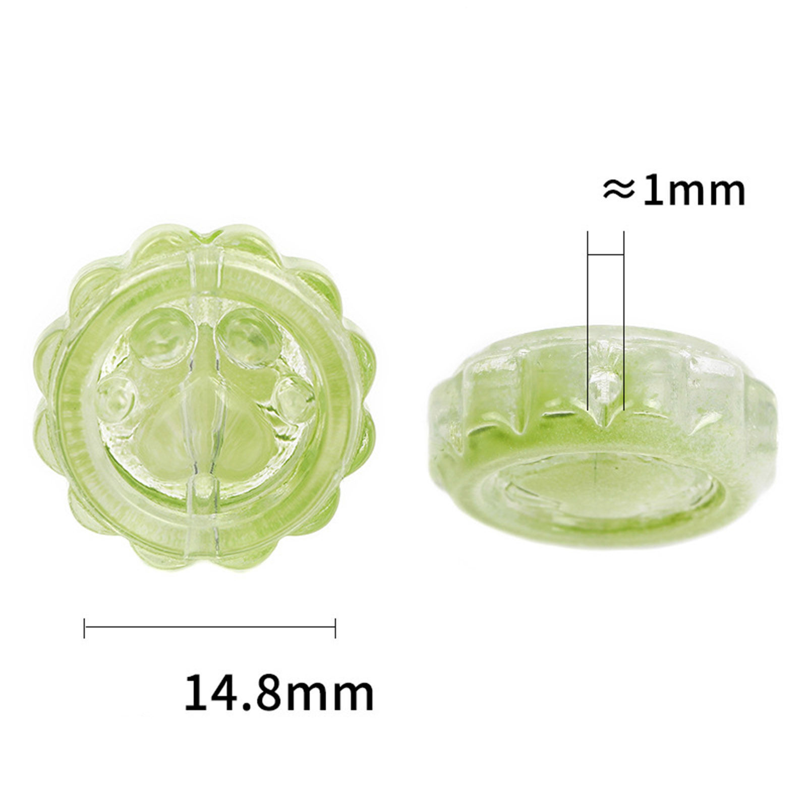 Picture of Lampwork Glass Pet Memorial Beads For DIY Jewelry Making Bottle Cap Multicolor Paw Print Gradient Color About 15mm Dia