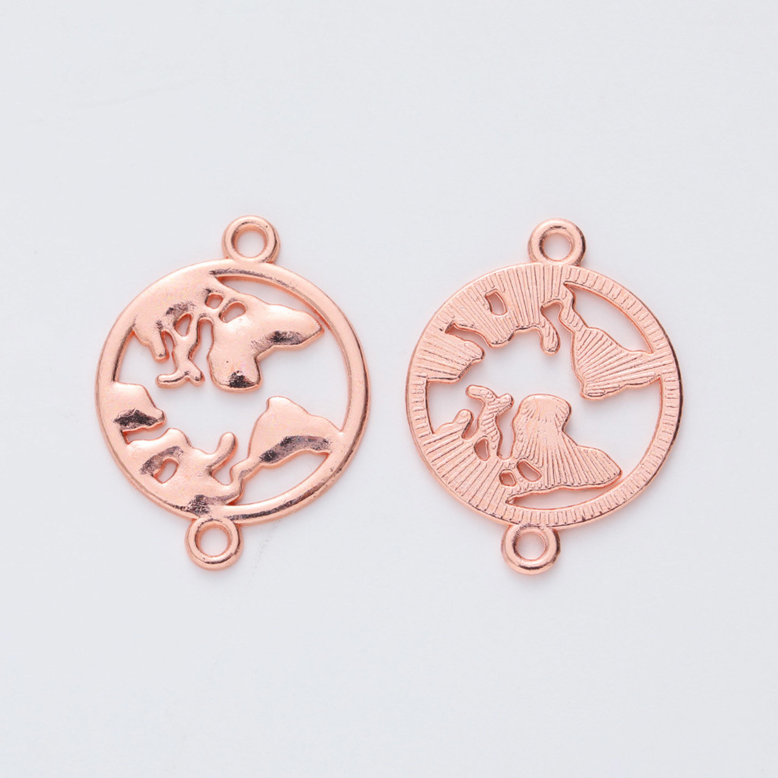 Imagen de Zamak Conectores Dijes Colgantes Ronda Multicolor Mapa Hueco 26mm x 19mm, 20 Unidades