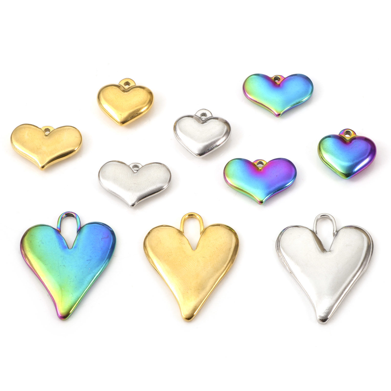 Picture of Eco-friendly Vacuum Plating 304 Stainless Steel Valentine's Day Pendants Multicolor Heart