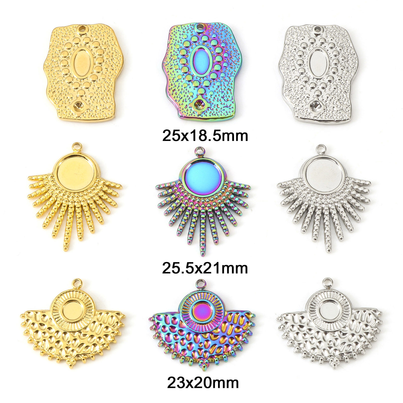 Изображение Экологически чистое вакуумное покрытие 304 Нержавеющая Сталь Подвески геометрический Разноцветный 2 ШТ