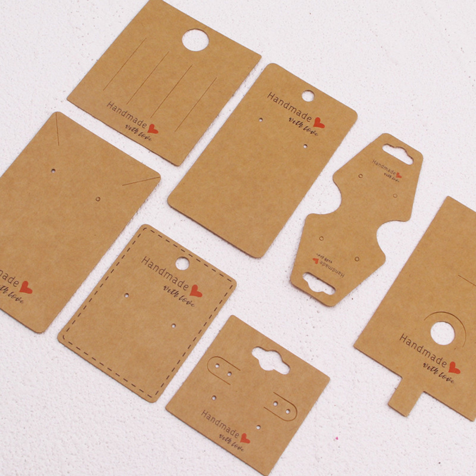 Picture of Paper Jewelry Display Card Multicolor Message " Hand Made "