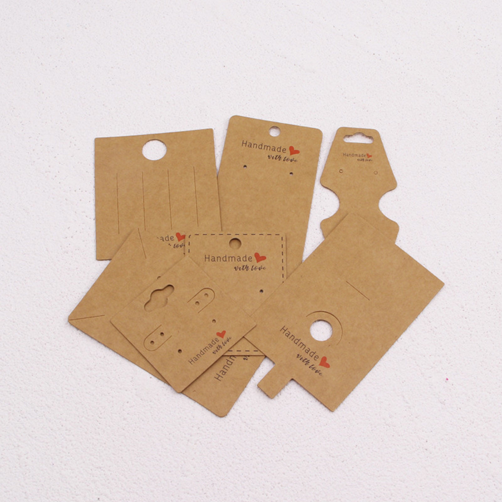 Picture of Paper Jewelry Display Card Multicolor Message " Hand Made "