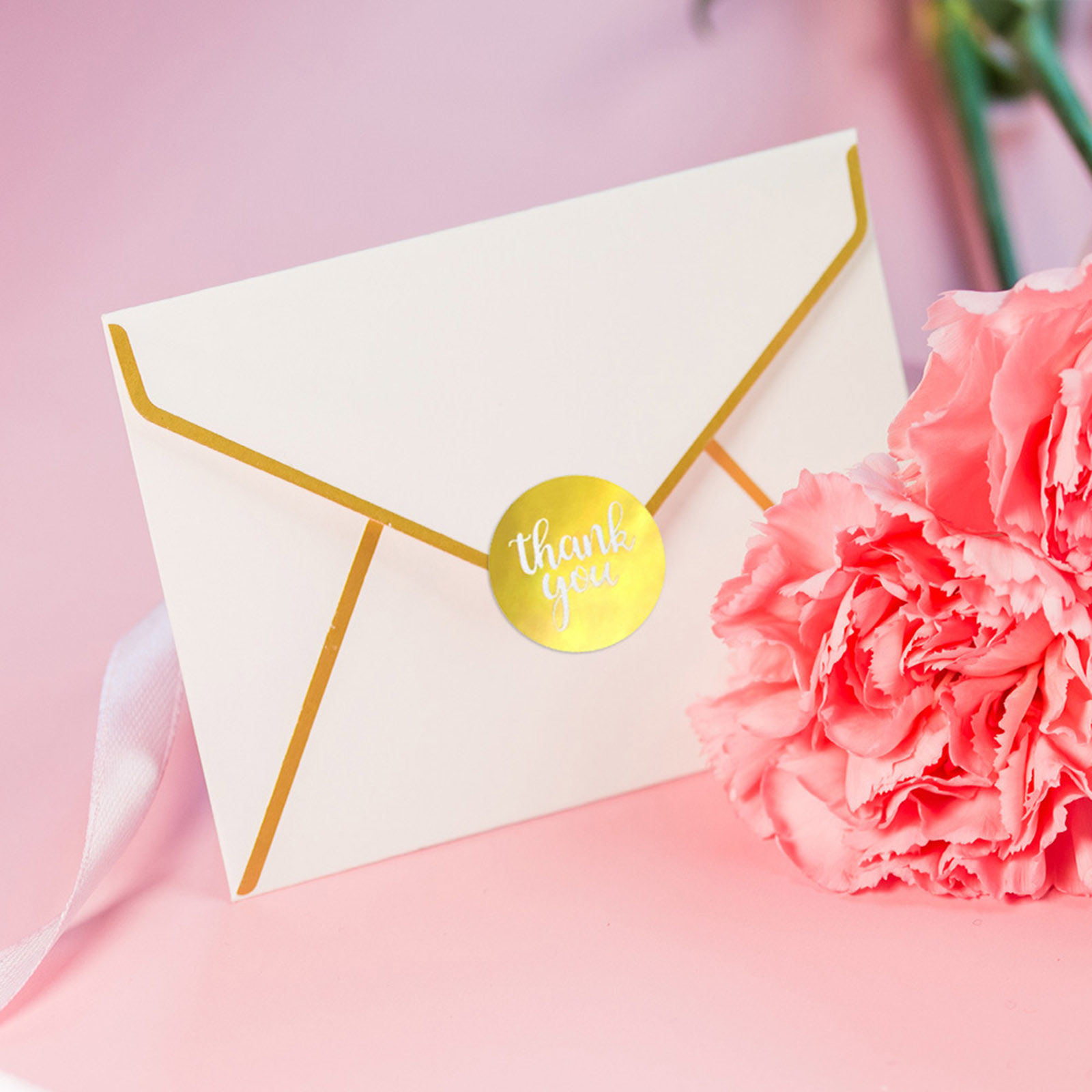 Picture of Art Paper DIY Scrapbook Deco Stickers Multicolor Round Message " THANK YOU " 25mm Dia.