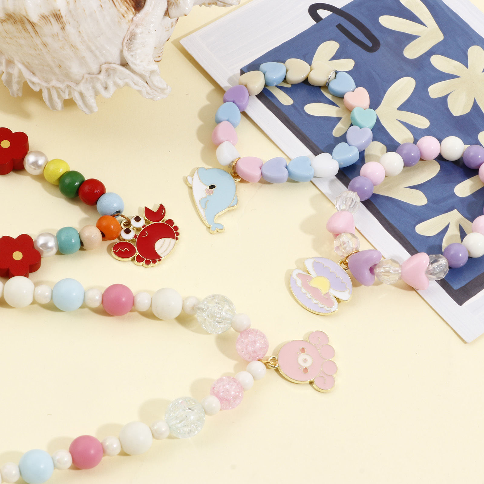 Picture of Zinc Based Alloy Ocean Jewelry Charms Gold Plated Multicolor Marine Animal Enamel