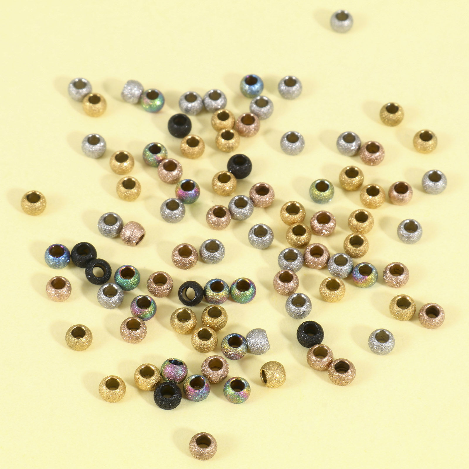 Picture of Eco-friendly 201 Stainless Steel Beads For DIY Jewelry Making Round Multicolor Sparkledust 3mm Dia.