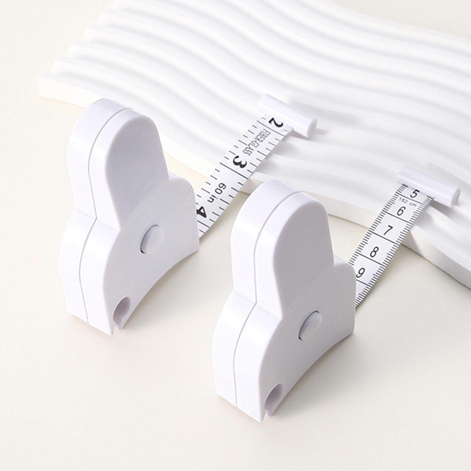 Picture of ABS Portable Tape Measure Ruler Sewing Tool White 8.3cm x 5.6cm