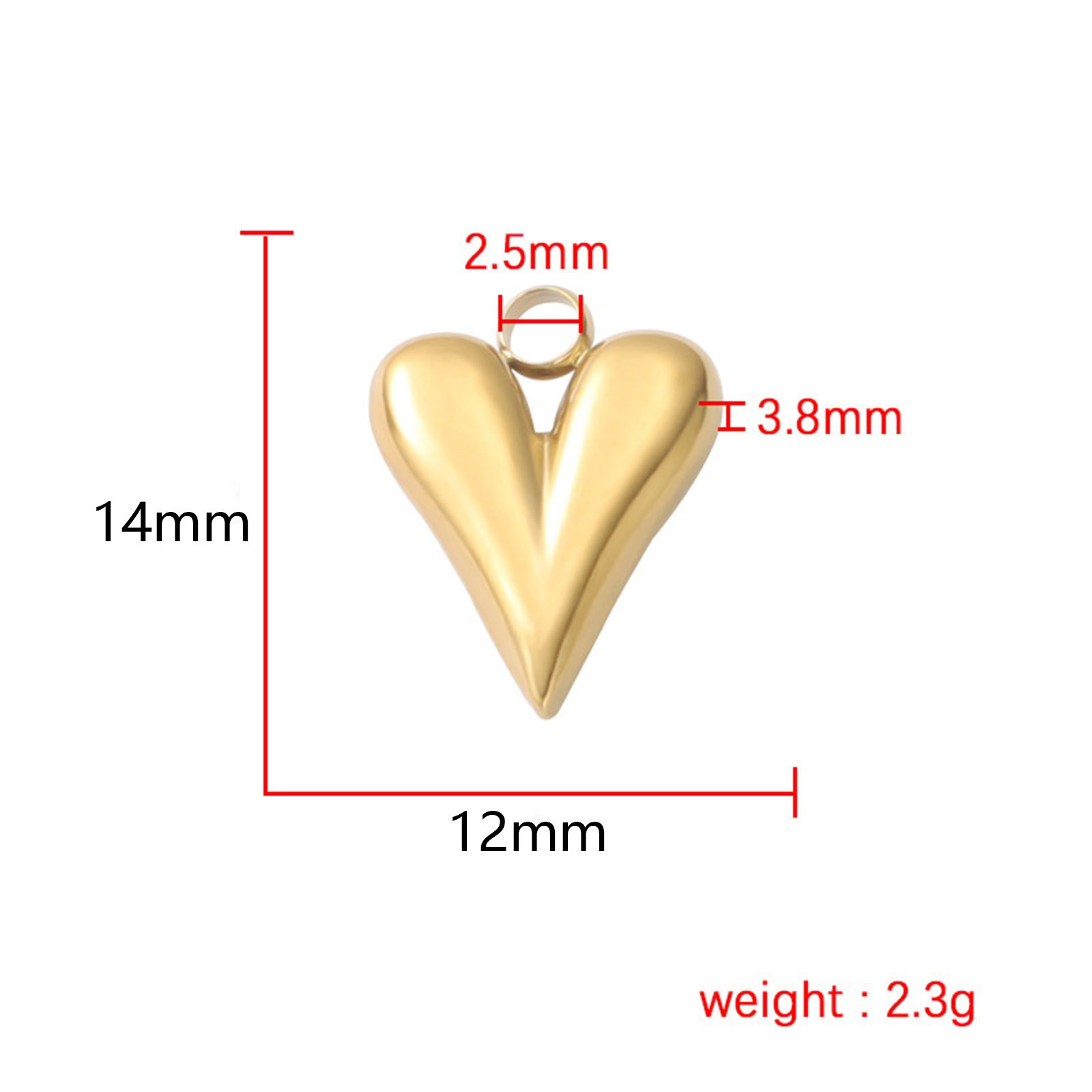 Picture of Eco-friendly 304 Stainless Steel Valentine's Day Charms Multicolor Heart 16mm x 12mm