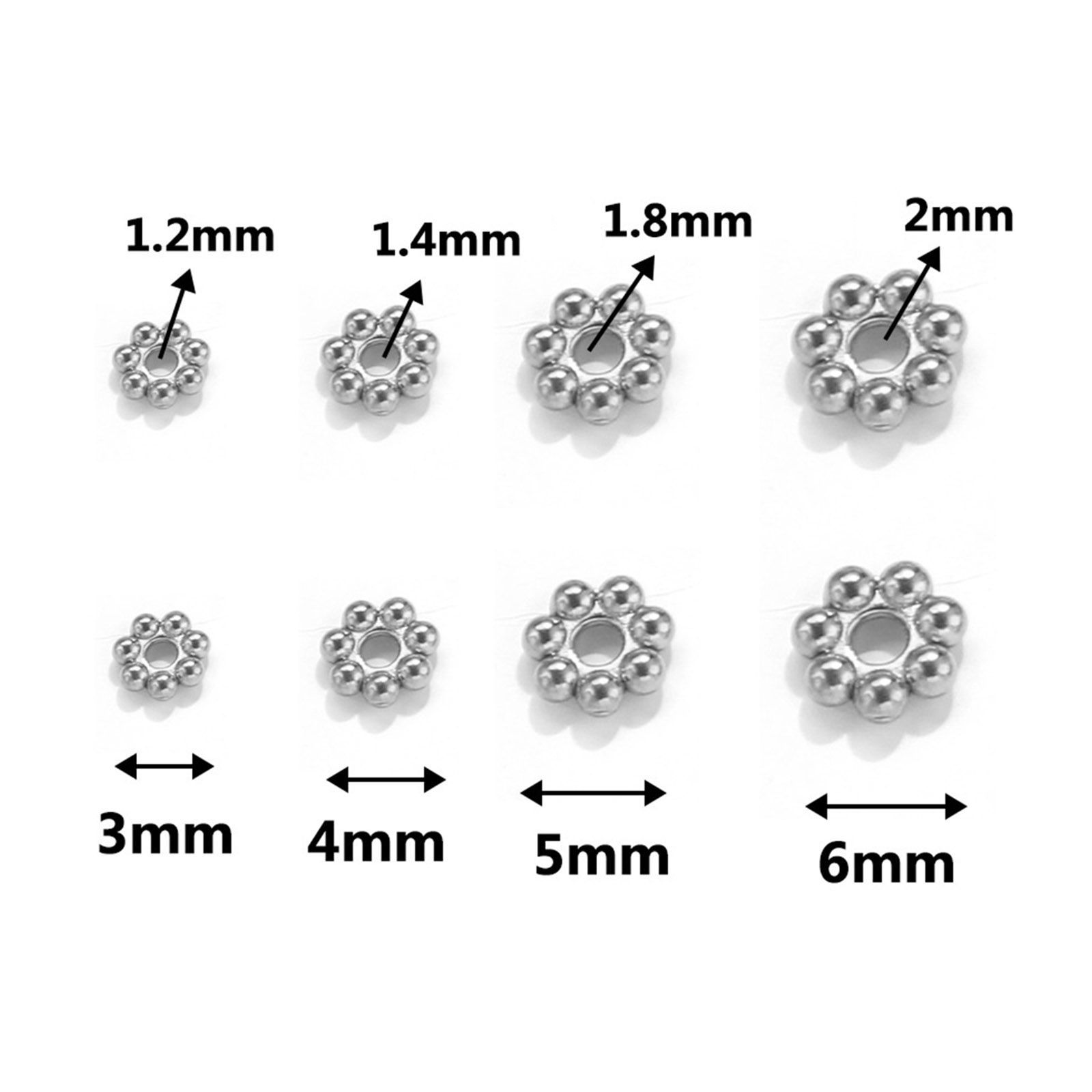 Picture of Eco-friendly 304 Stainless Steel Mother's Day Spacer Beads For DIY Bracelet Jewelry Making Findings Multicolor Snowflake 20 PCs
