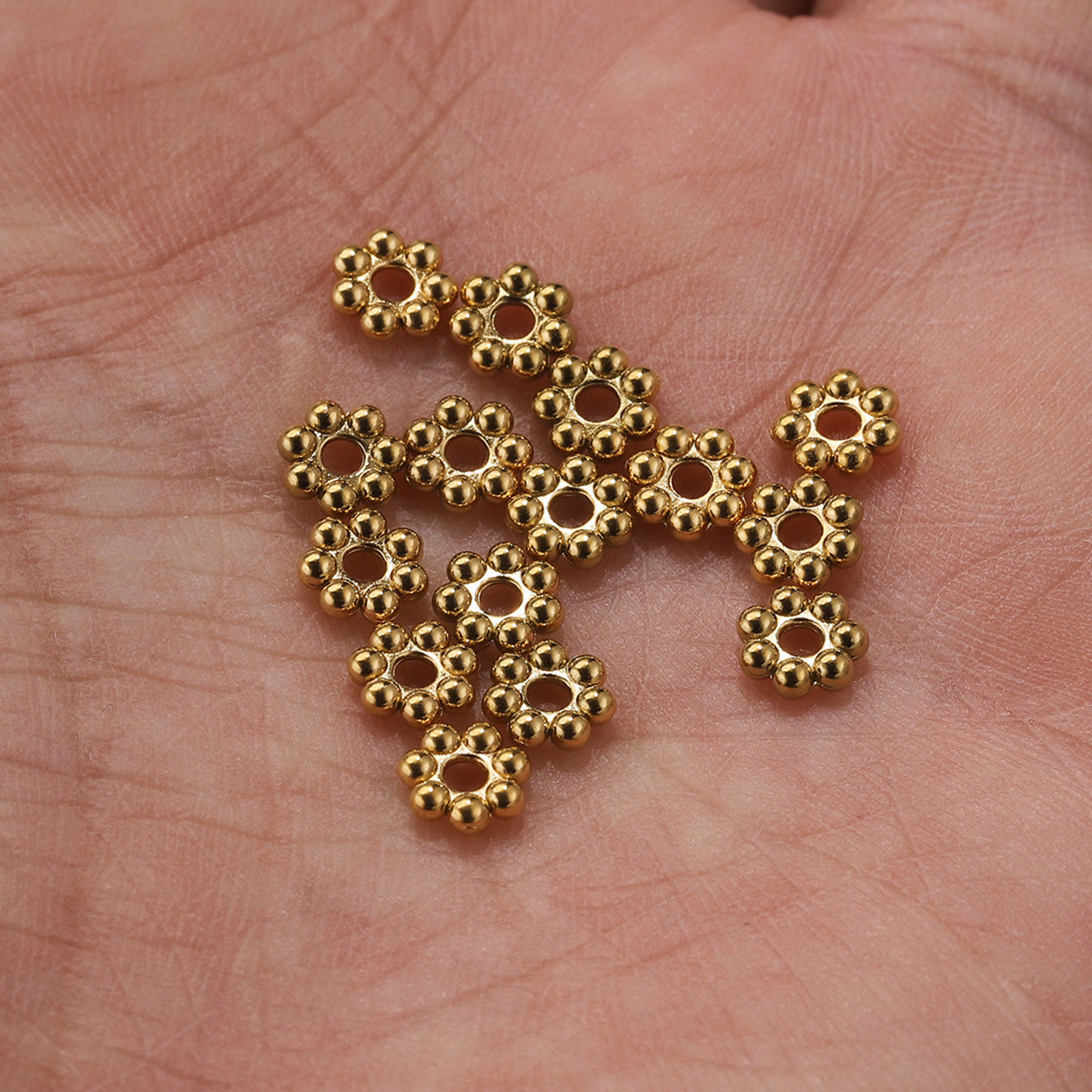 Picture of Eco-friendly 304 Stainless Steel Mother's Day Spacer Beads For DIY Bracelet Jewelry Making Findings Multicolor Snowflake 20 PCs