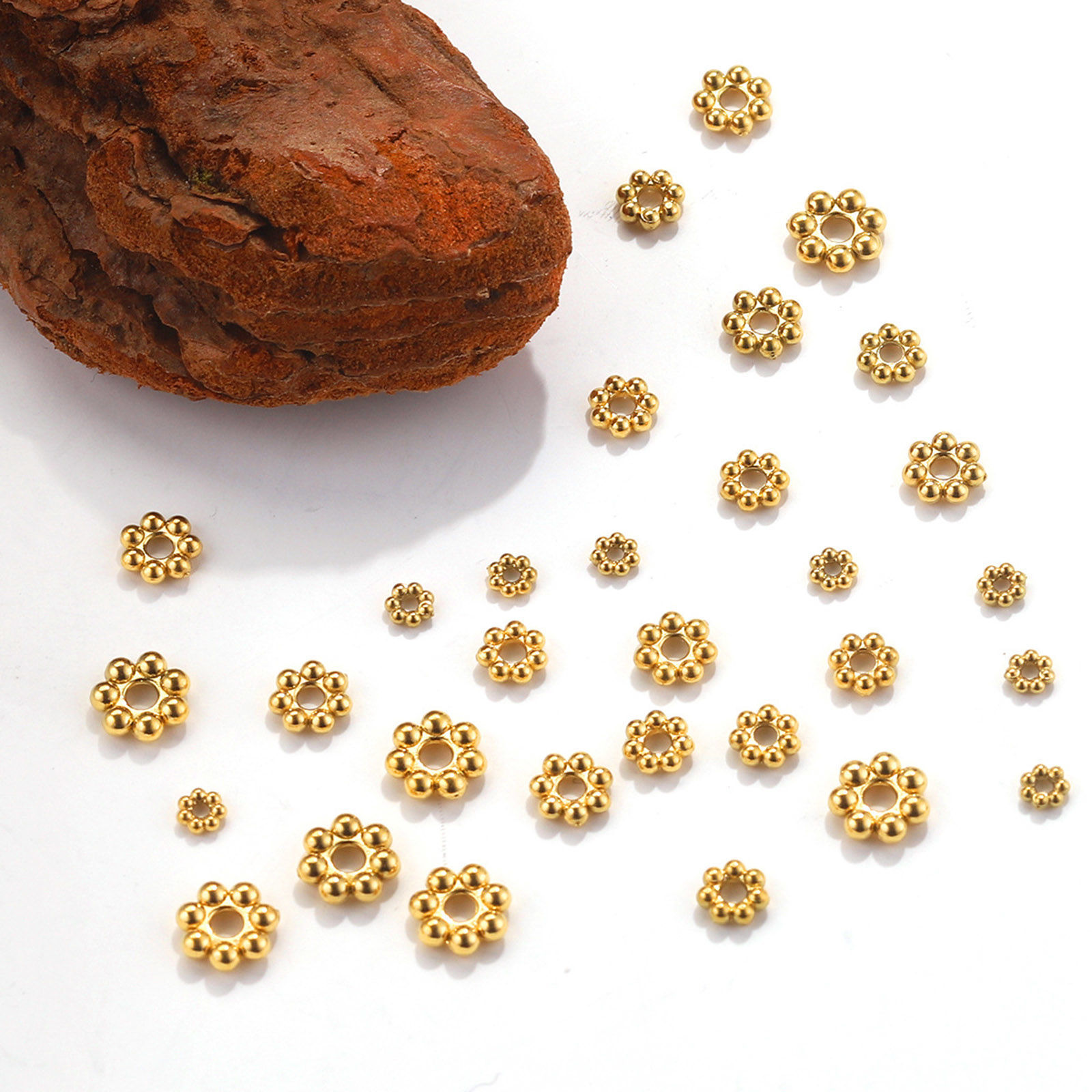 Picture of Eco-friendly 304 Stainless Steel Mother's Day Spacer Beads For DIY Bracelet Jewelry Making Findings Multicolor Snowflake 20 PCs