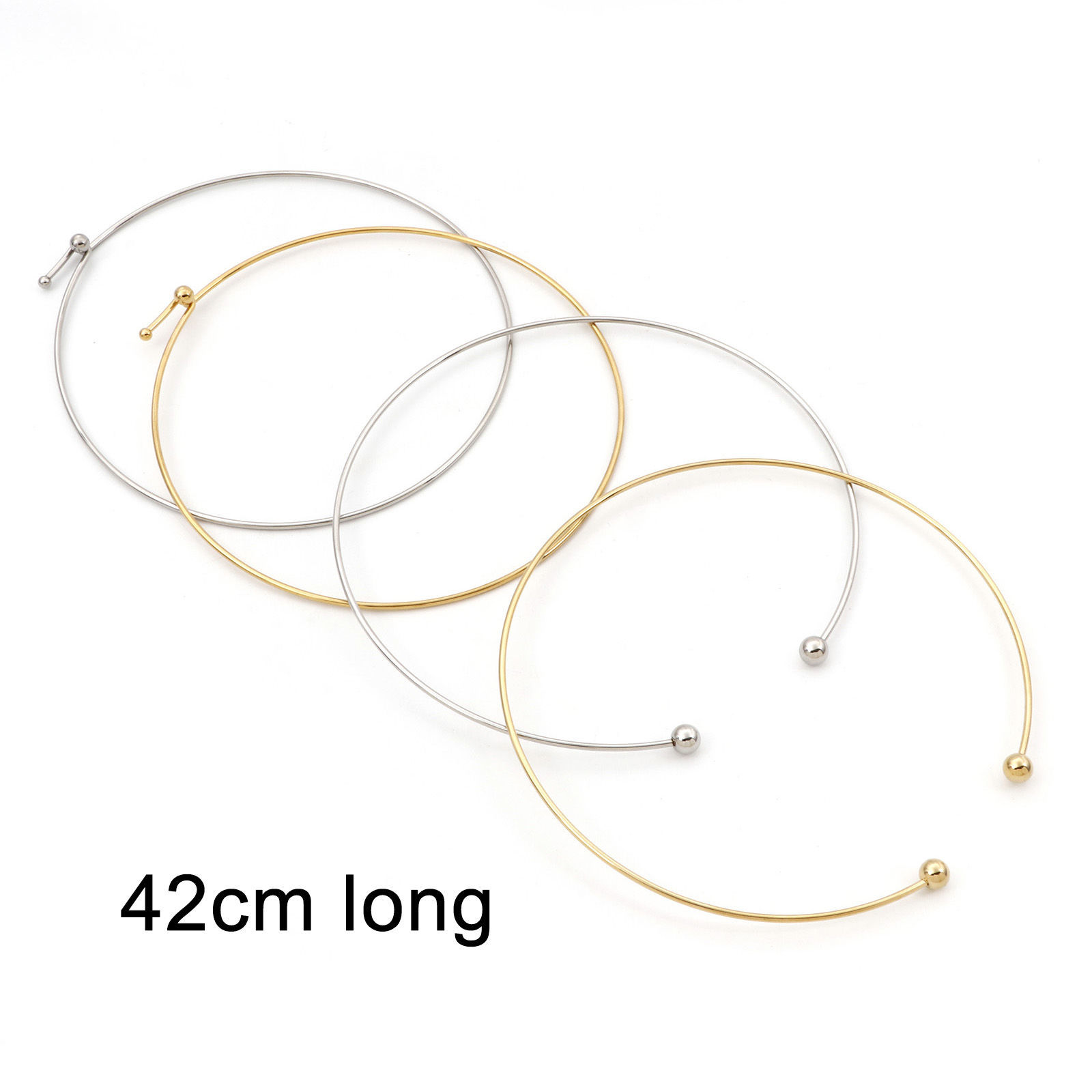 Bild von Umweltfreundlich 304 Edelstahl Choker Halskette 43cm lang, 1 Stück