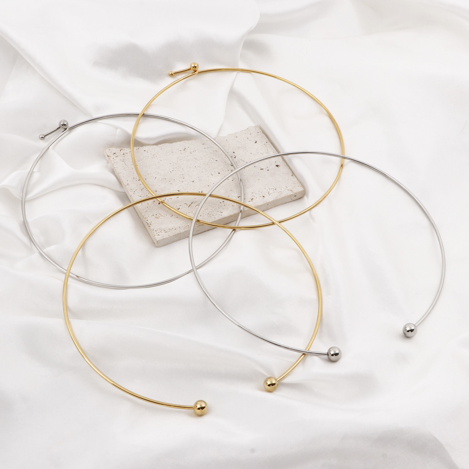 Bild von Umweltfreundlich 304 Edelstahl Choker Halskette 43cm lang, 1 Stück