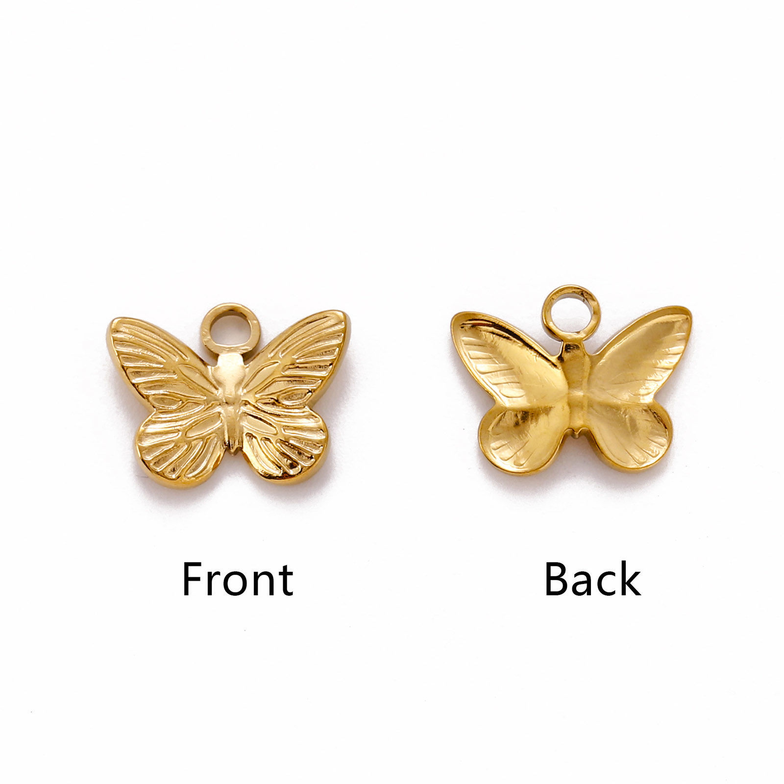 Picture of Eco-friendly 304 Stainless Steel Insect Charms Multicolor Butterfly Animal 15mm x 12mm