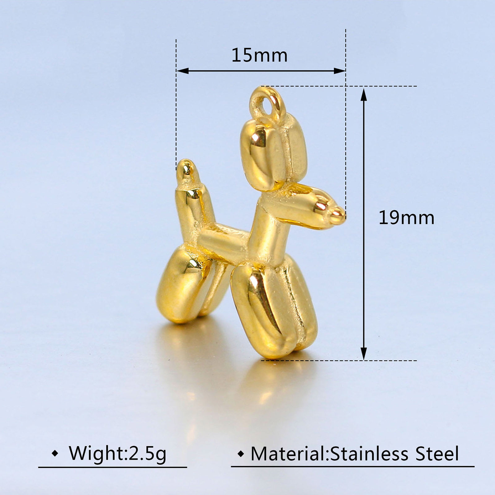 Image de Breloques en 304 Acier Inoxydable Respectueux de la Nature Chien Multicolore Ballon 19mm x 15mm , 1 Pièce