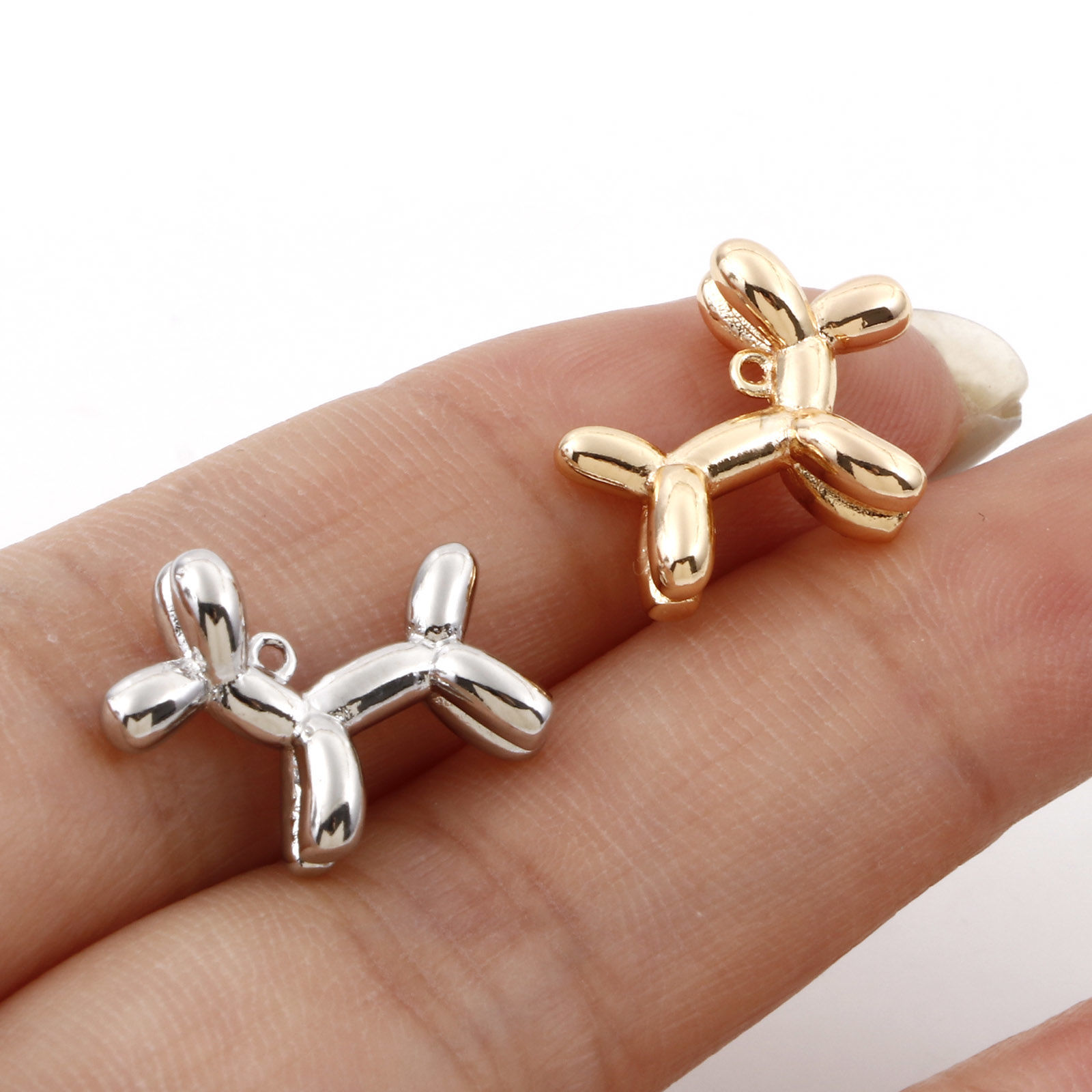 Picture of Brass Charms Real Gold Plated Balloon Dog 16mm x 13mm