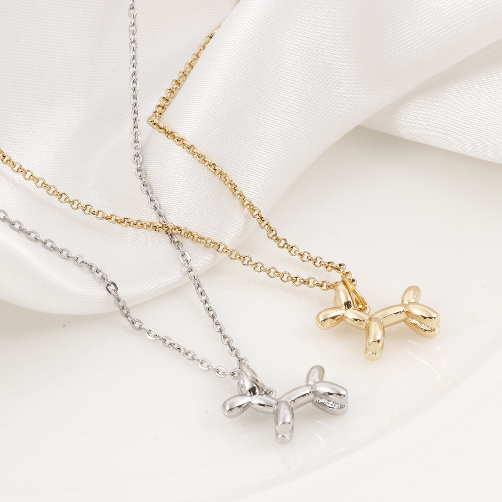 Picture of Brass Charms Real Gold Plated Balloon Dog 16mm x 13mm