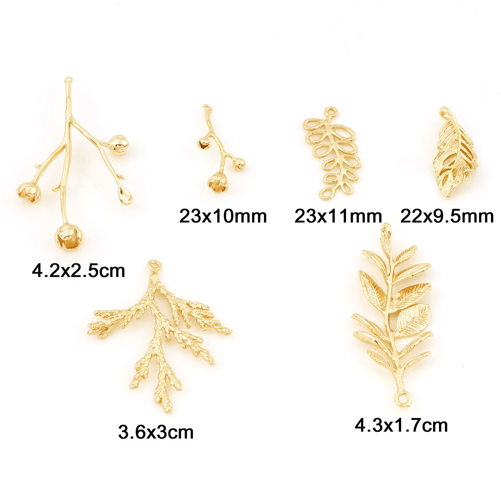 Immagine di Ottone Ciondoli Fiore 18K Vero Oro Placcato Foglia 3D 2 Pz
