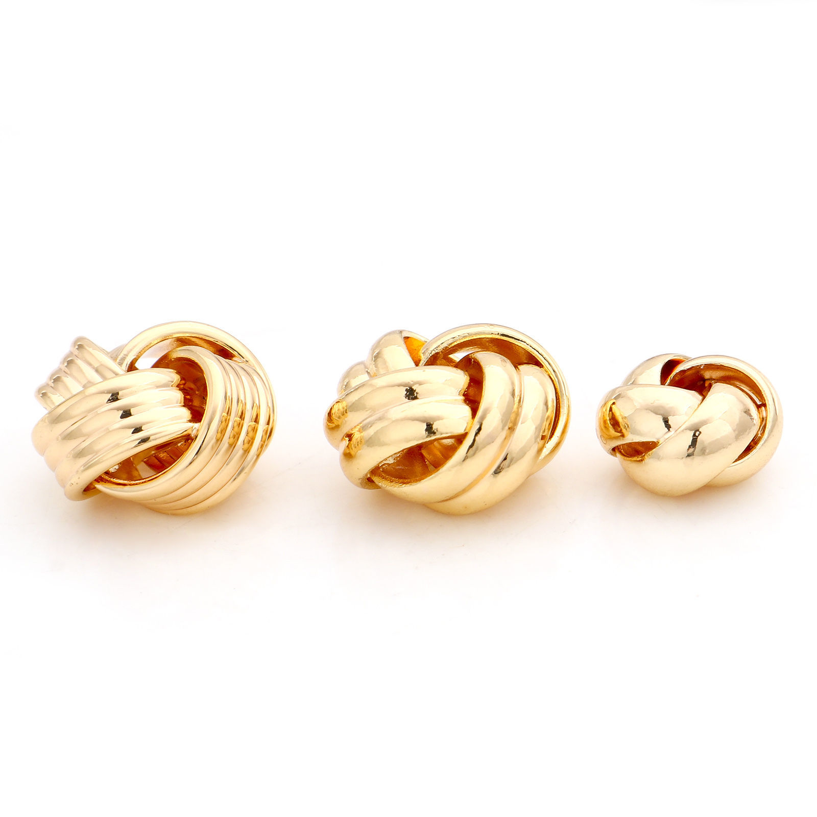 Image de Perles pour DIY Fabrication de Bijoux en Laiton Plaqué Or Véritable 18K Pelote de Laine Creux Env. 12mm x 12mm, 2 Pcs