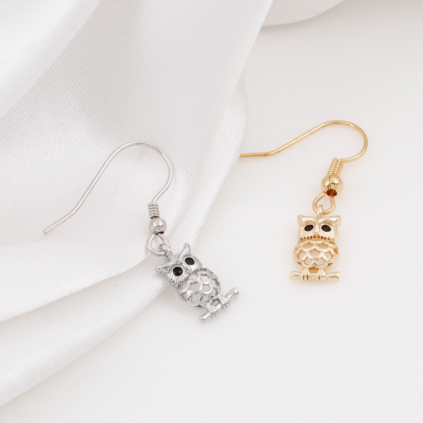 Picture of Brass Halloween Charms Real Gold Plated Owl Animal 13mm x 7mm