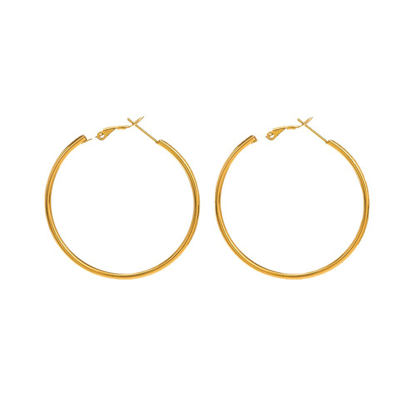 Picture of Eco-friendly Vacuum Plating Simple & Casual Simple 18K Real Gold Plated 304 Stainless Steel Hoop Earrings For Women Party