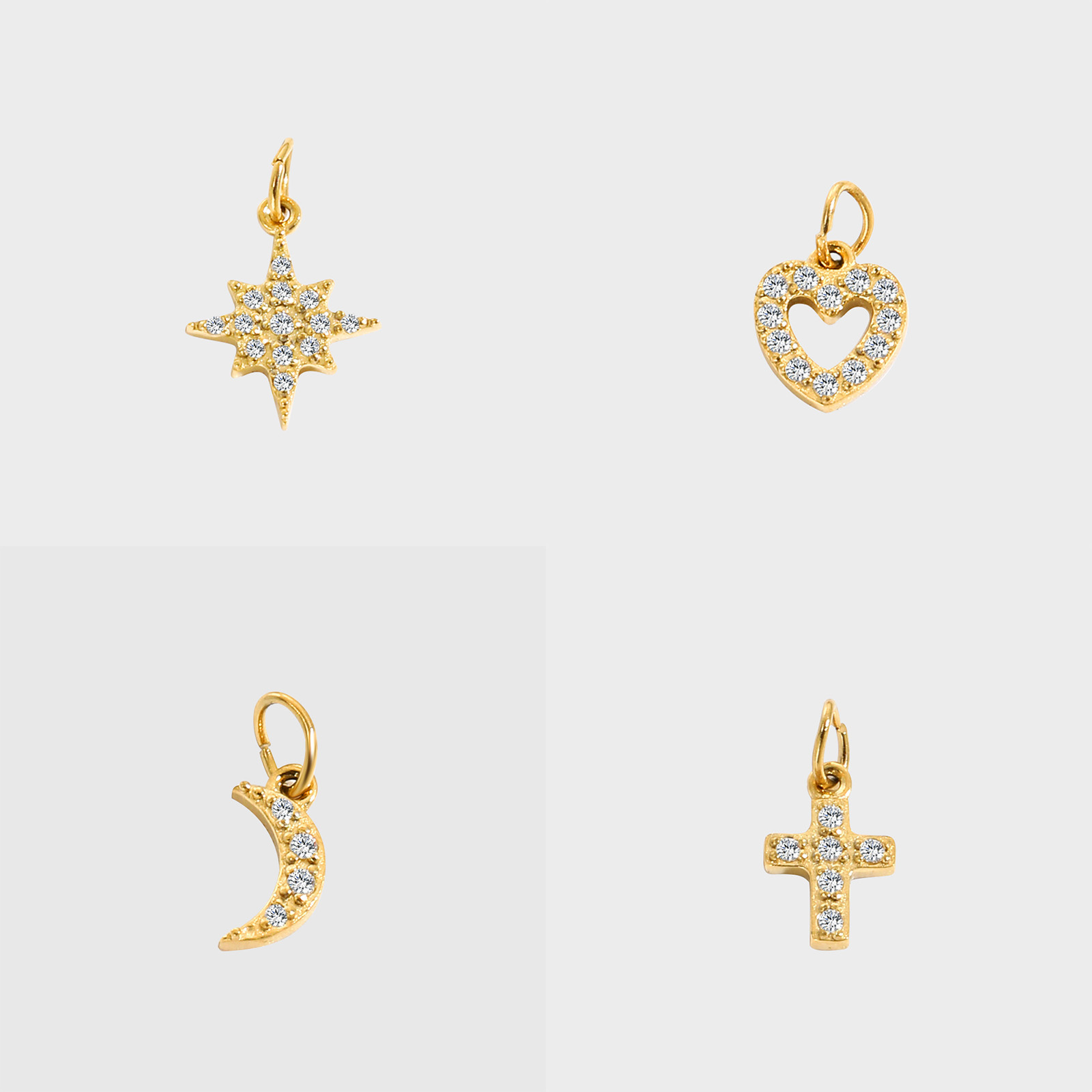 Picture of 304 Stainless Steel & Cubic Zirconia Customized Name Necklace Personalized Letter Charm Pendant Capital Alphabet Initial Letter 14K Gold Plated 45cm(17.7") long