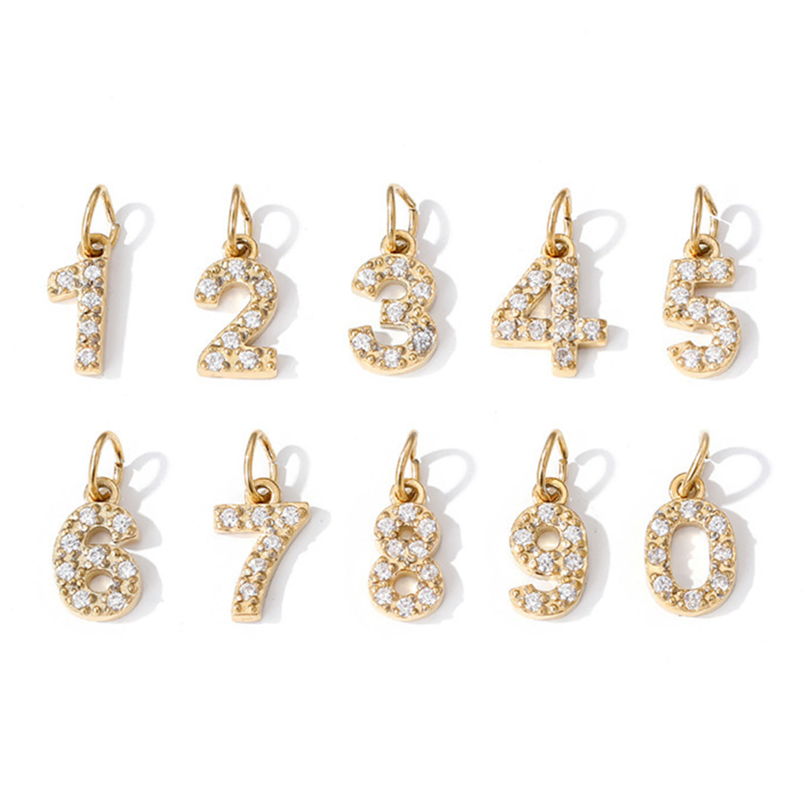 Picture of 304 Stainless Steel & Cubic Zirconia Customized Name Necklace Personalized Letter Charm Pendant Capital Alphabet Initial Letter 14K Gold Plated 45cm(17.7") long
