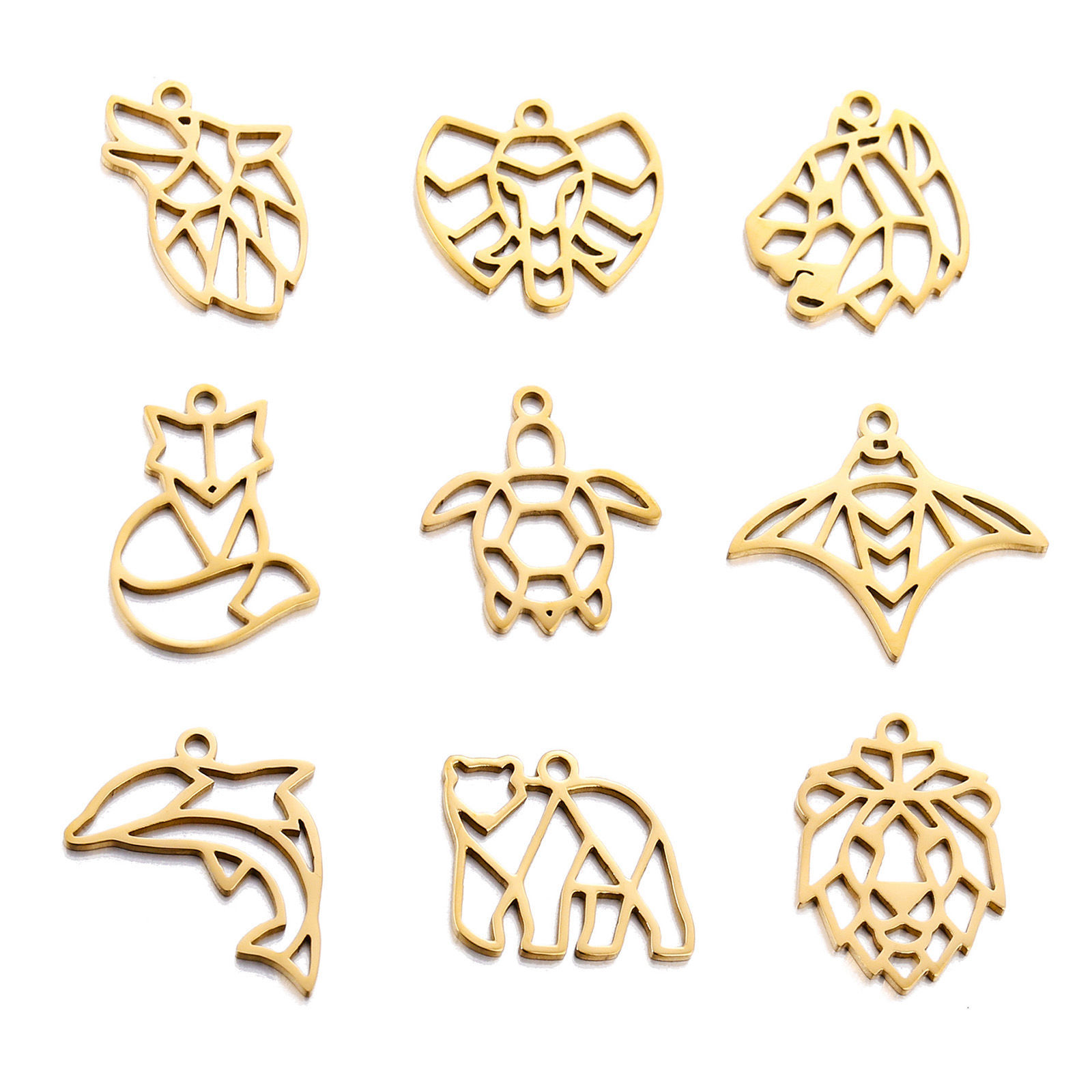 Picture of Eco-friendly 304 Stainless Steel Ocean Jewelry Charms Multicolor Lion Animal Fox