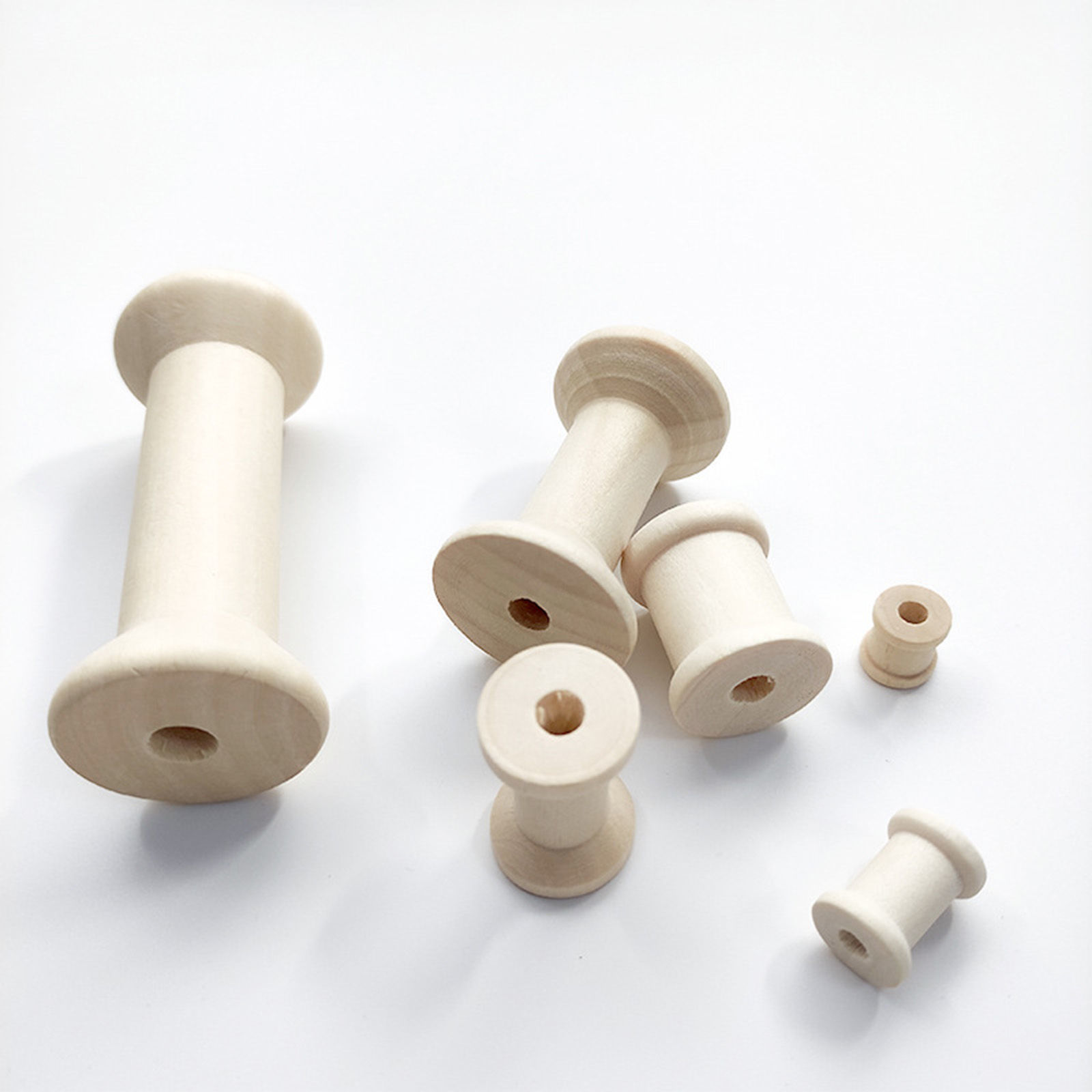 Picture of Wood Bobbin Spools Natural