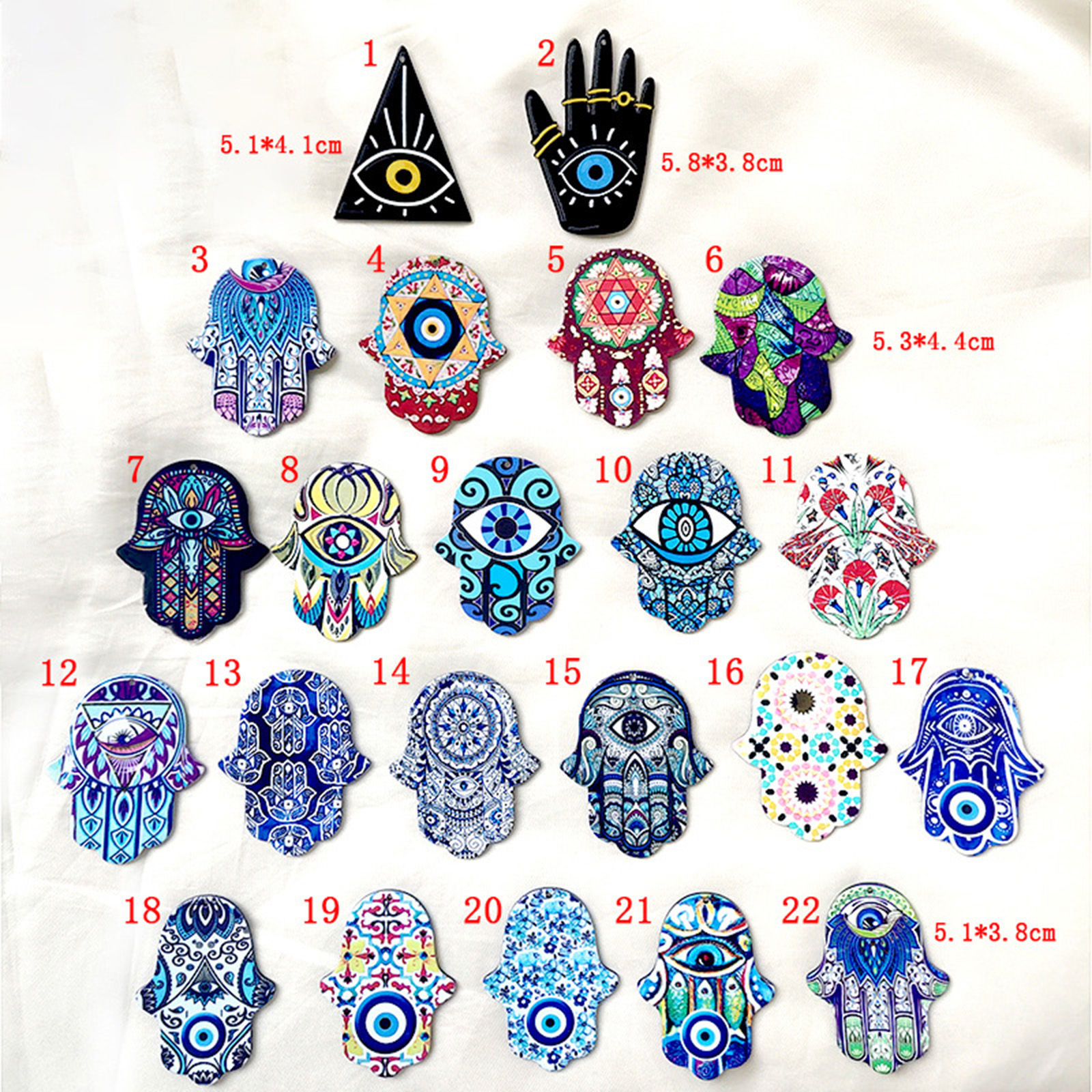 Immagine di Acrilato Religione Ciondoli Malocchio Multicolore 5 Pz